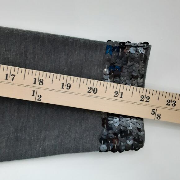 Vintage 90s Sequin Mock Neck Sweater Beaded Gray Long Sleeve Womens M Dynasty - Picture 11 of 11